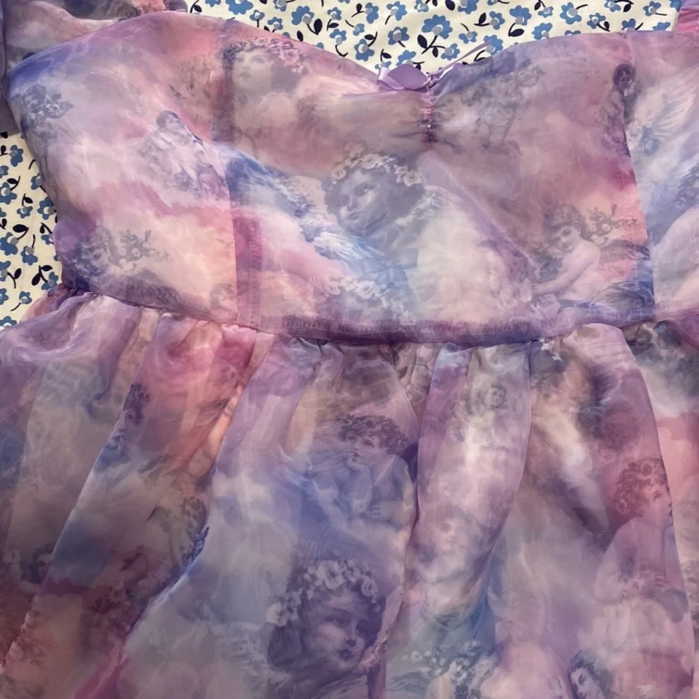 NWOT Dolls Kill Sugar Thrillz On Cloud Nine Baby Doll Dress - Picture 3 of 9